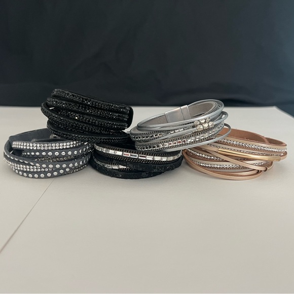 Lot of Wrap Bracelets 5 Total Snap & Magnetic Clasp - Picture 6 of 15